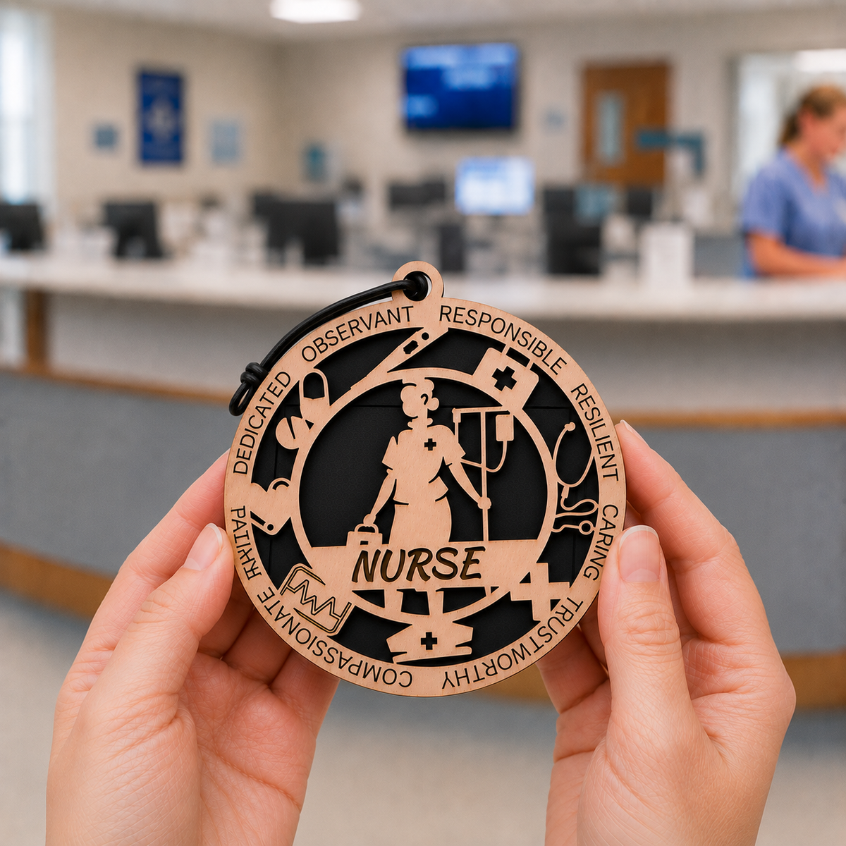 Personalized Nurse Gift Card Holder | Nurse Appreciation Gift | Handmade Wood