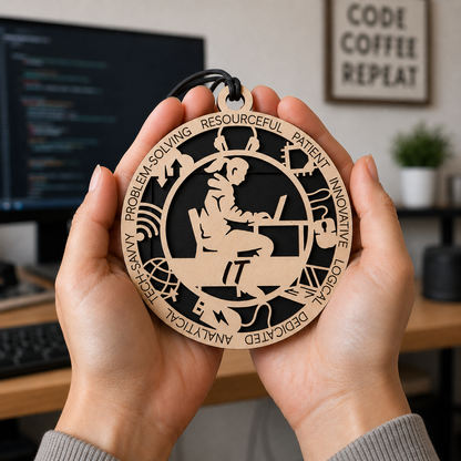 IT Gift Card Holder | Tech Support Gift | Handmade Wood