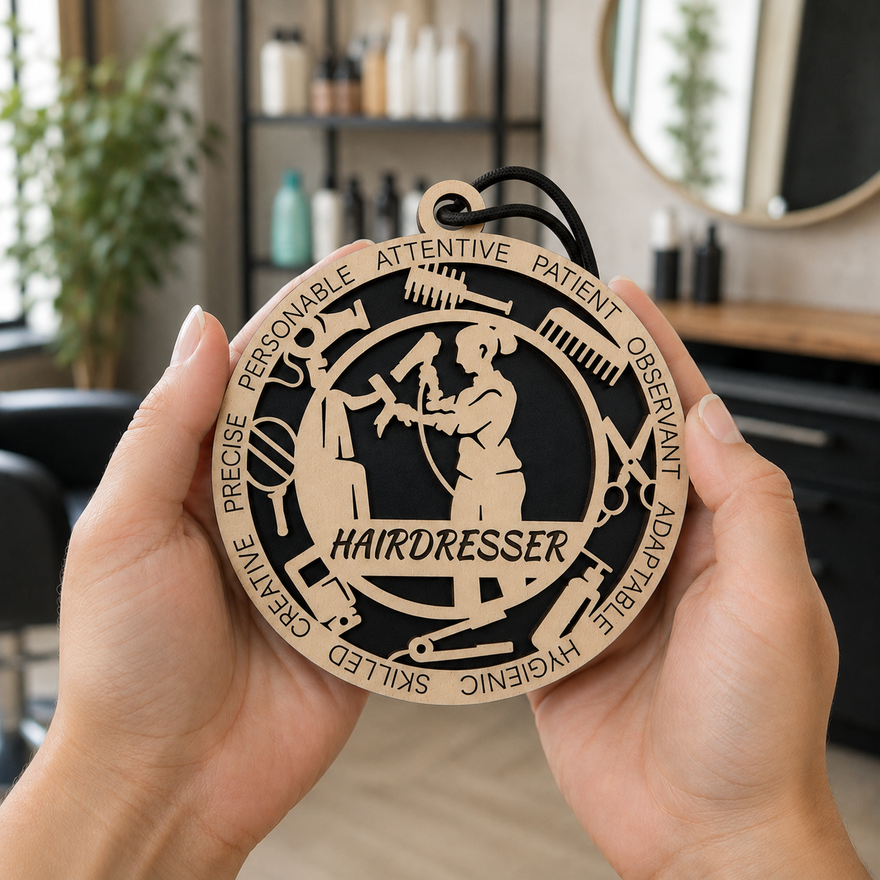 Hairdresser Gift Card Holder | Hair Stylist Gift | Handmade Wood