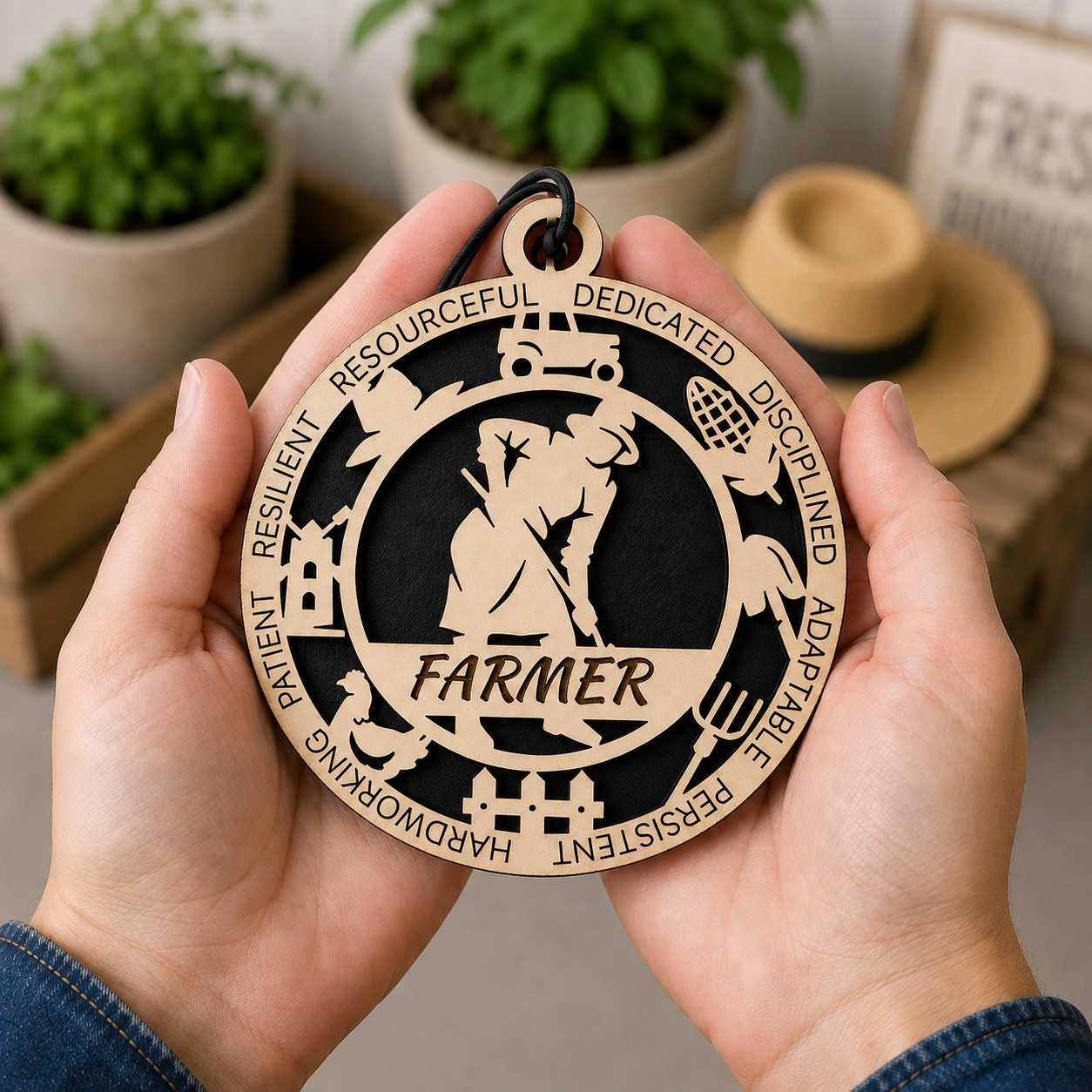 Farmer Gift Card Holder | Farming Gift for Him or Her | Handmade Wood