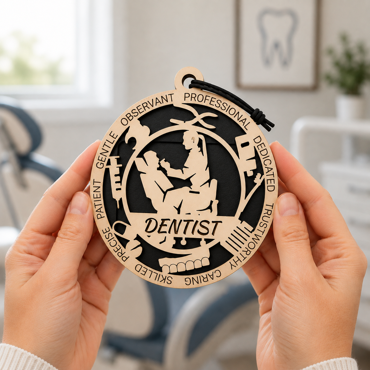 Personalized Dentist Gift Card Holder | Dental Office Gift | Handmade Wood