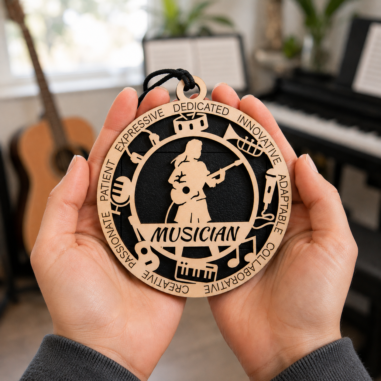 Musician Gift Card Holder | Music Lover Gift | Handmade Wood