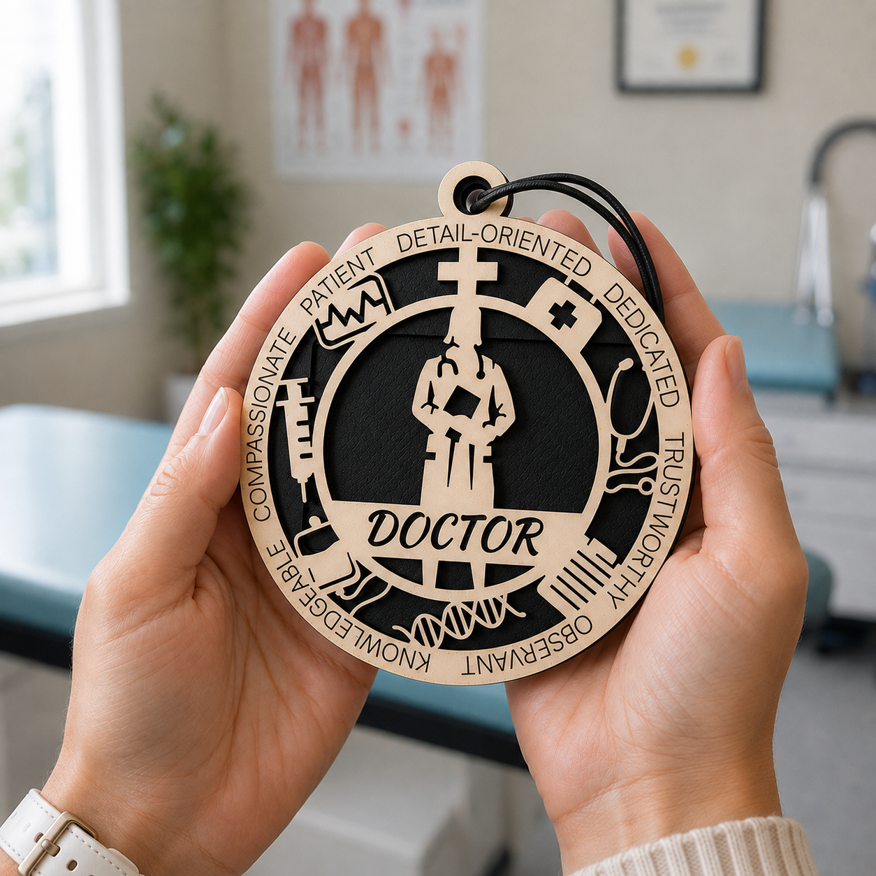 Personalized Doctor Gift Card Holder | Doctor Appreciation Gift | Handmade Wood