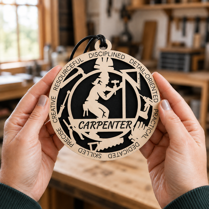 Personalized Carpenter Gift Card Holder | Woodworker Gift | Handmade Wood