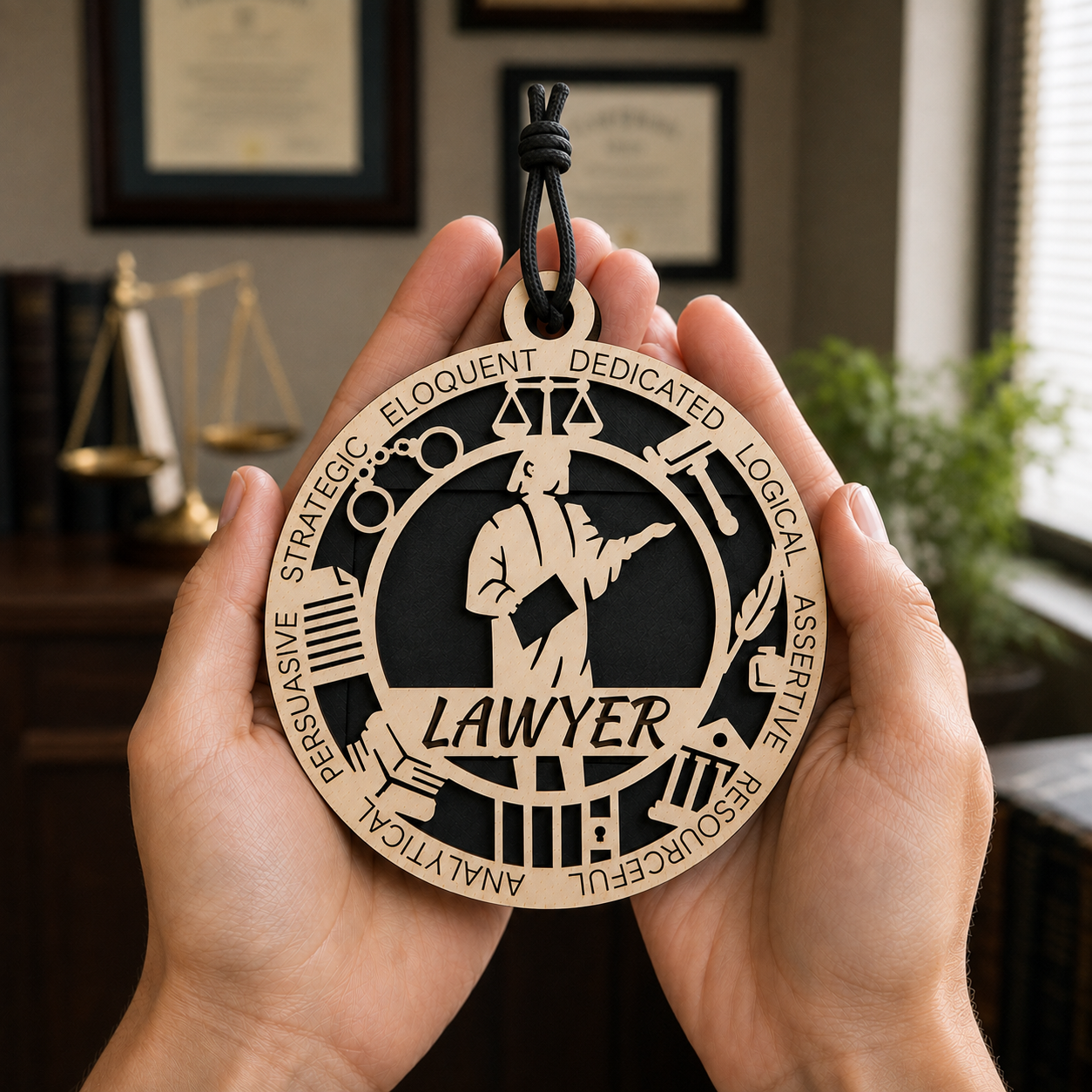 Lawyer Gift Card Holder | Attorney Gift for Him or Her | Handmade Wood