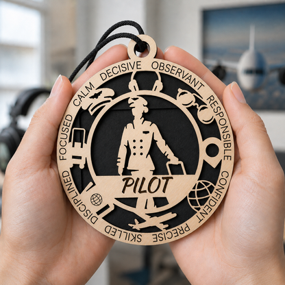 Pilot Gift Card Holder | Aviation Gift for Him or Her | Handmade Wood