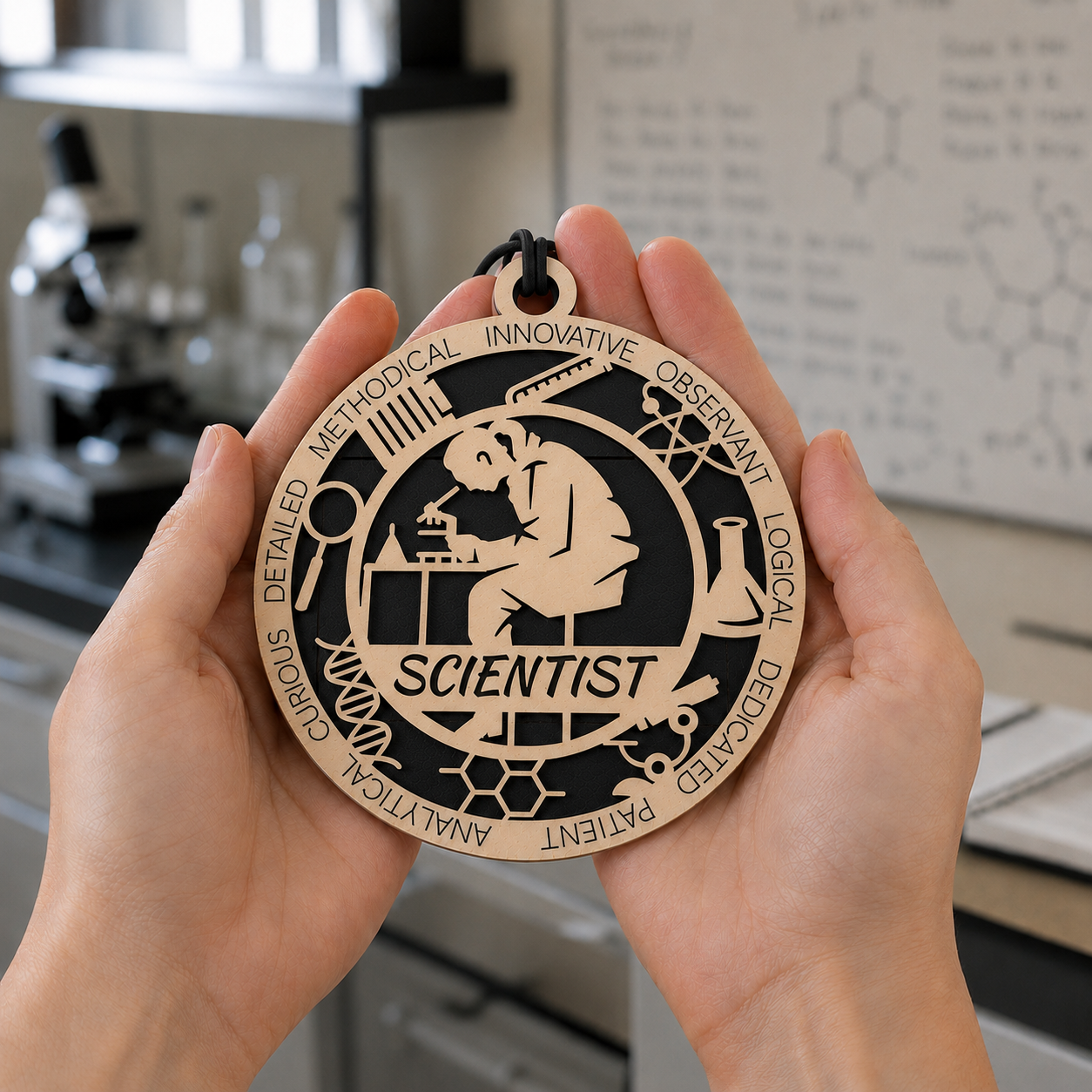 Scientist Gift Card Holder | Science Gift for Him or Her | Handmade Wood