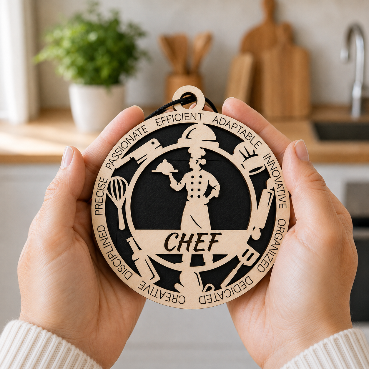 Chef Gift Card Holder | Culinary Gift for Him or Her | Handmade Wood