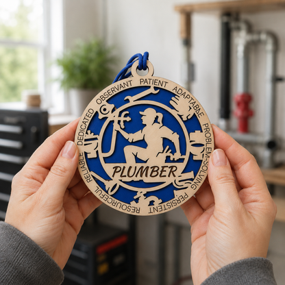 Personalized Plumber Gift Card Holder | Plumber Gift | Handmade Wood