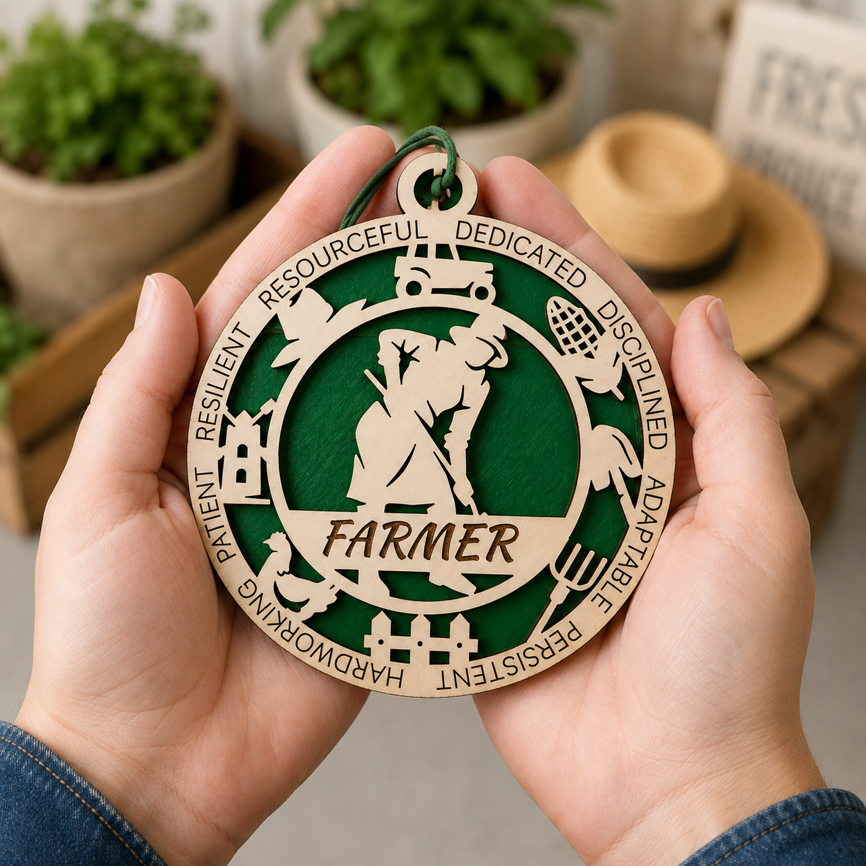 Farmer Gift Card Holder | Farming Gift for Him or Her | Handmade Wood