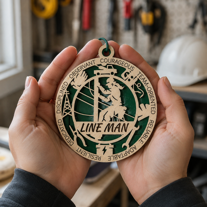 Personalized Lineman Gift Card Holder | Lineworker Gift | Handmade Wood