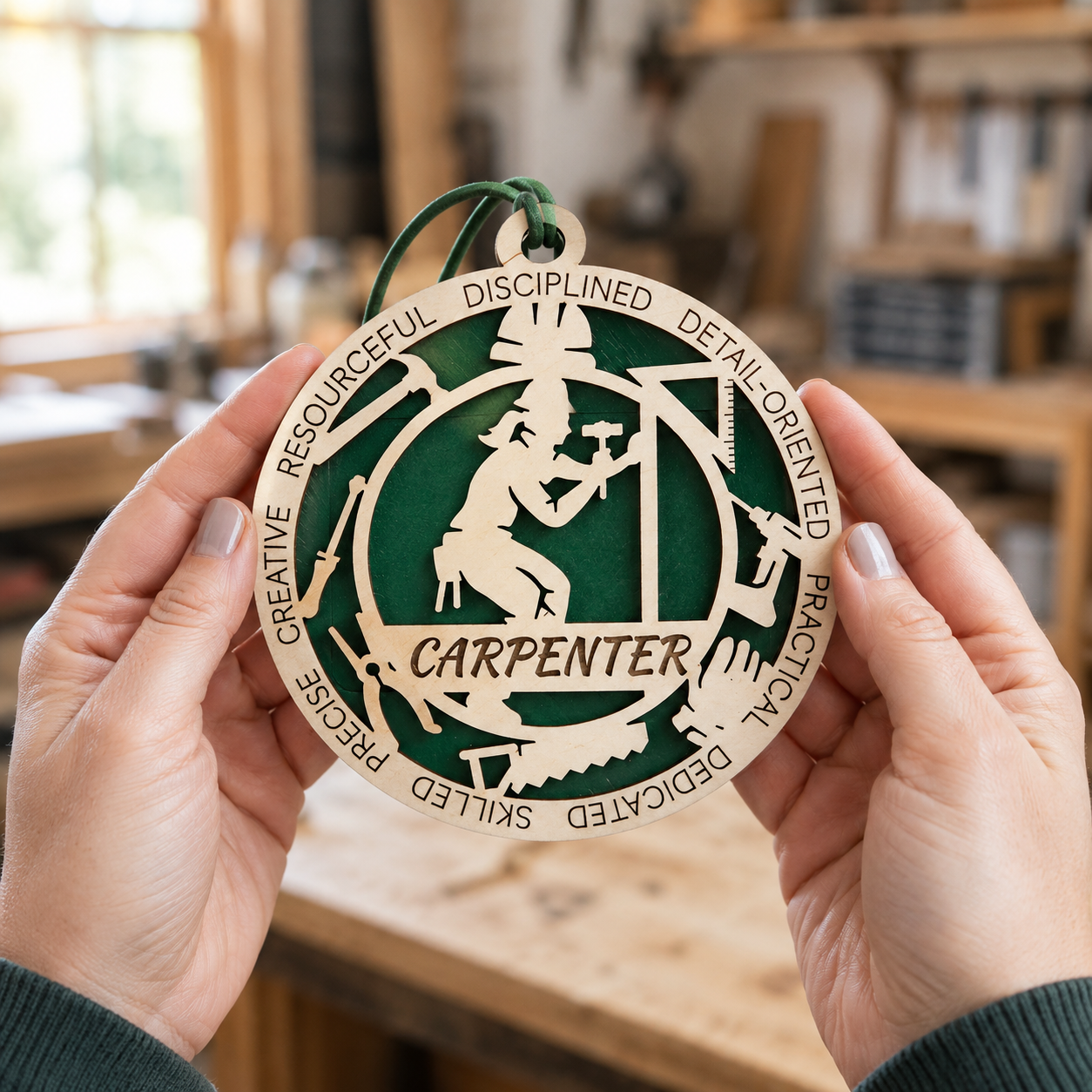 Personalized Carpenter Gift Card Holder | Woodworker Gift | Handmade Wood
