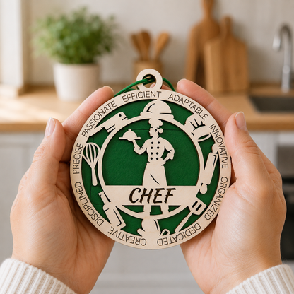 Chef Gift Card Holder | Culinary Gift for Him or Her | Handmade Wood