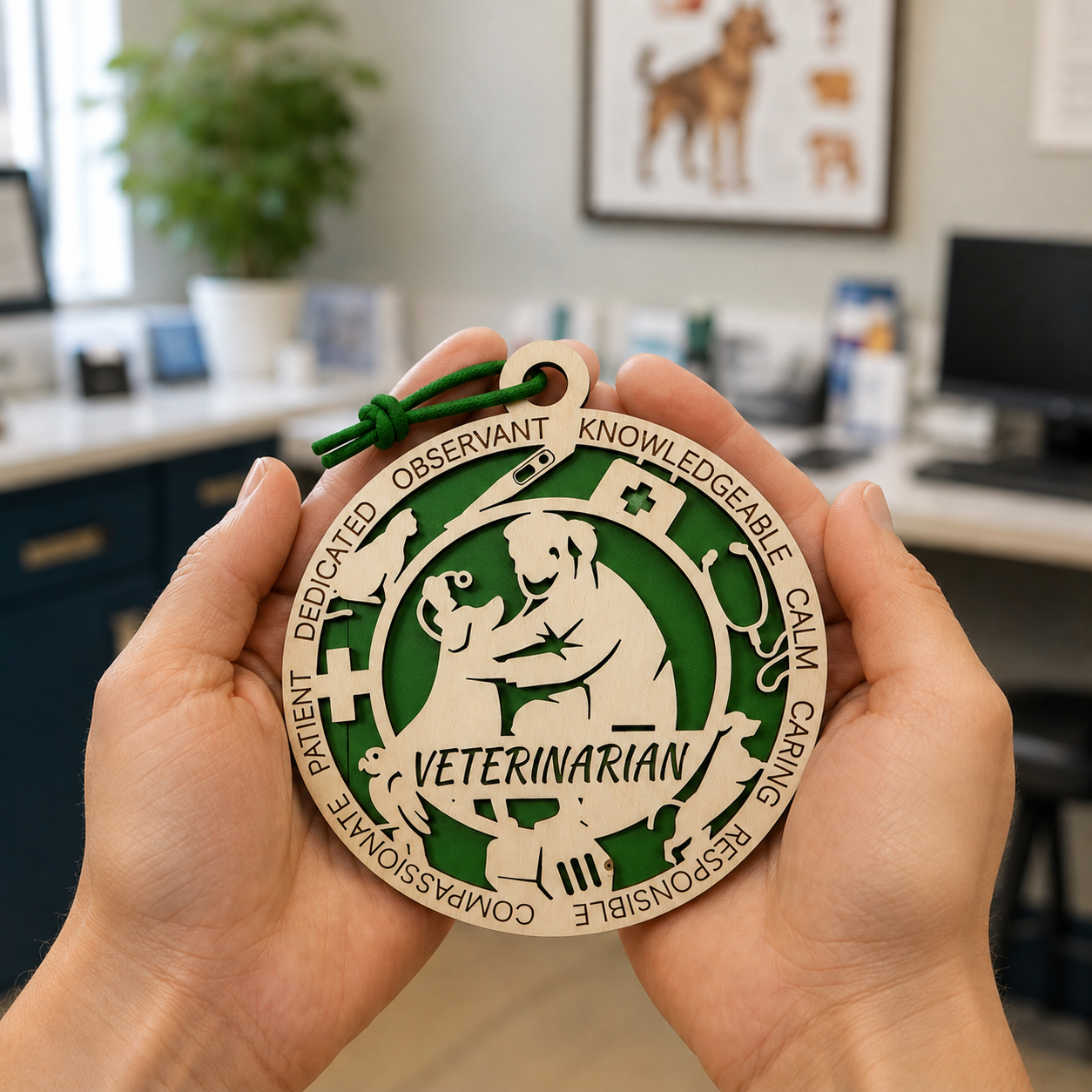 Personalized Veterinarian Gift Card Holder | Vet Gift | Handmade Wood