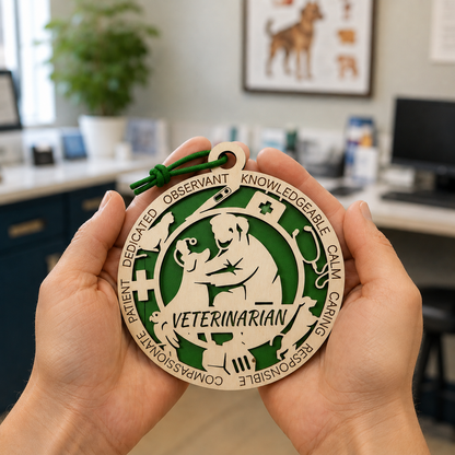 Personalized Veterinarian Gift Card Holder | Vet Gift | Handmade Wood