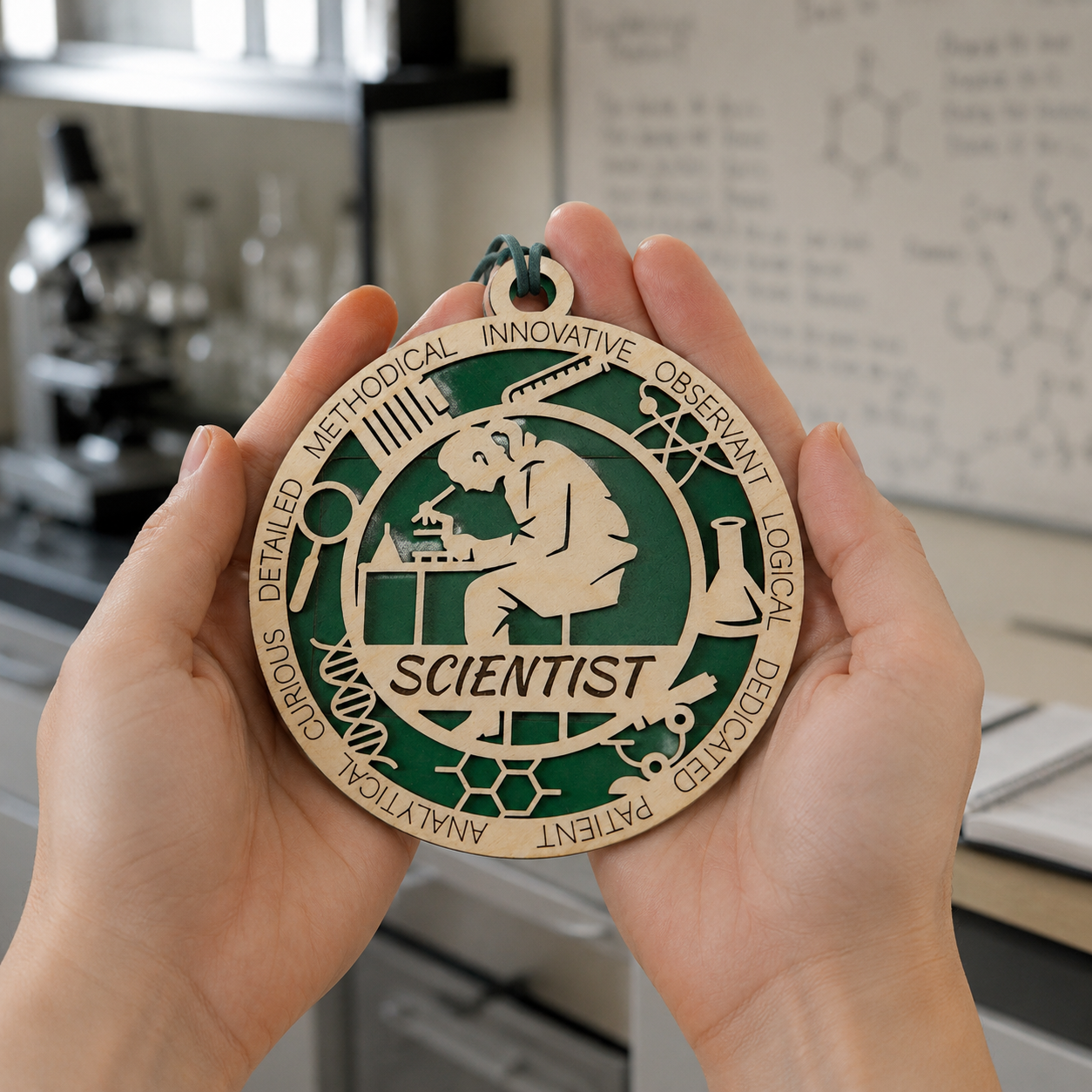 Scientist Gift Card Holder | Science Gift for Him or Her | Handmade Wood