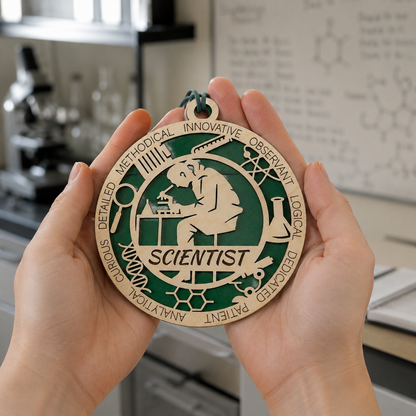 Scientist Gift Card Holder | Science Gift for Him or Her | Handmade Wood