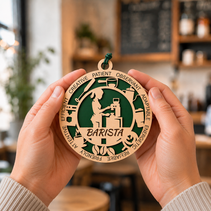 Barista Gift Card Holder | Coffee Lover Gift | Handmade Wood
