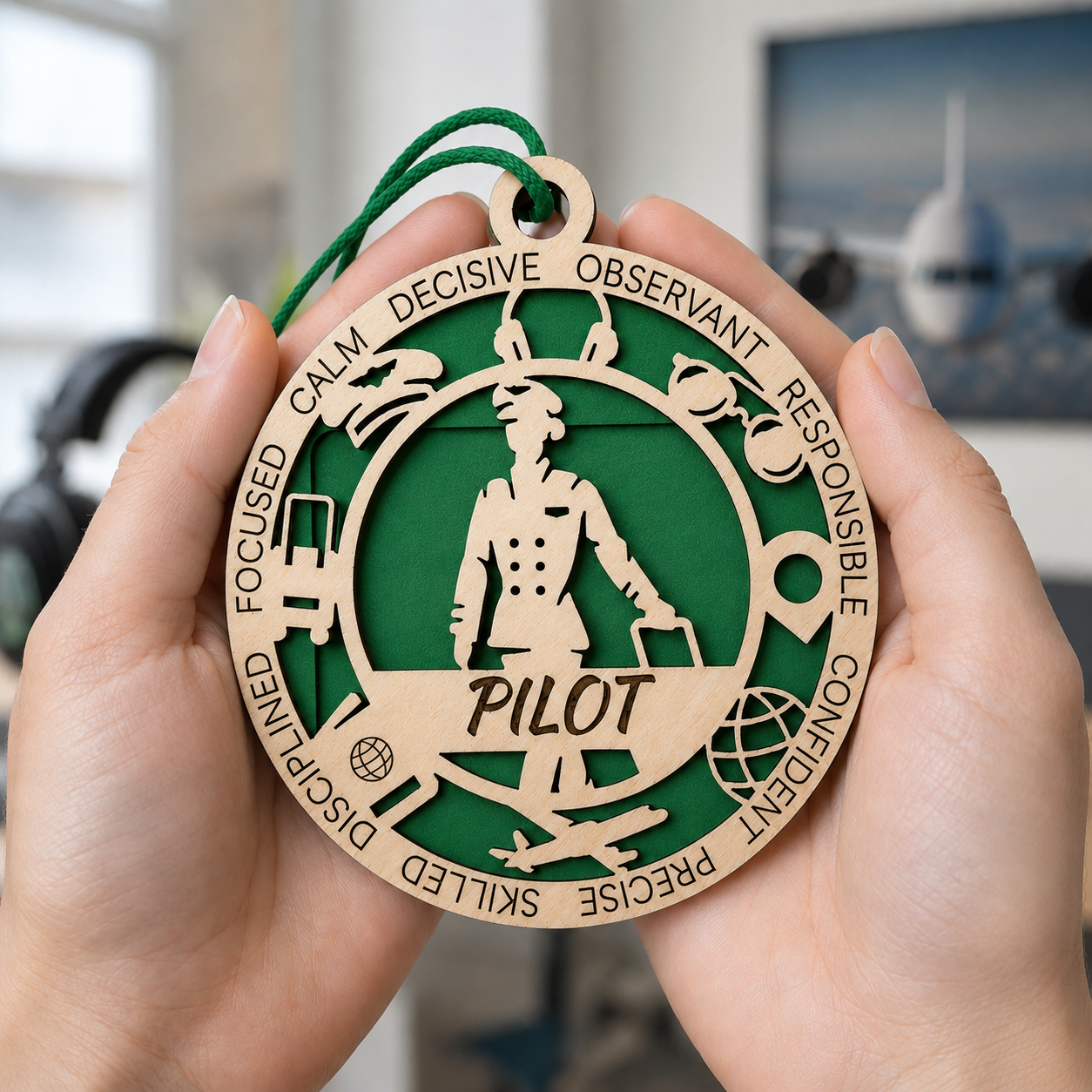 Pilot Gift Card Holder | Aviation Gift for Him or Her | Handmade Wood