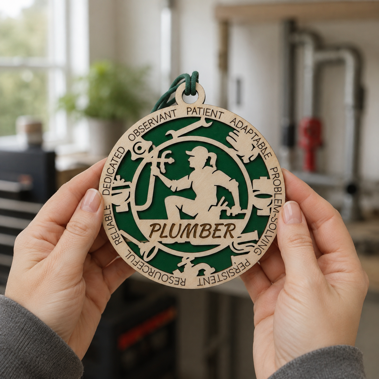 Personalized Plumber Gift Card Holder | Plumber Gift | Handmade Wood