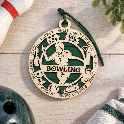 Bowling Gift Card Holder | Personalized Wood Medallion | Handcrafted