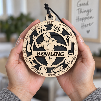 Bowling Gift Card Holder | Personalized Wood Medallion | Handcrafted