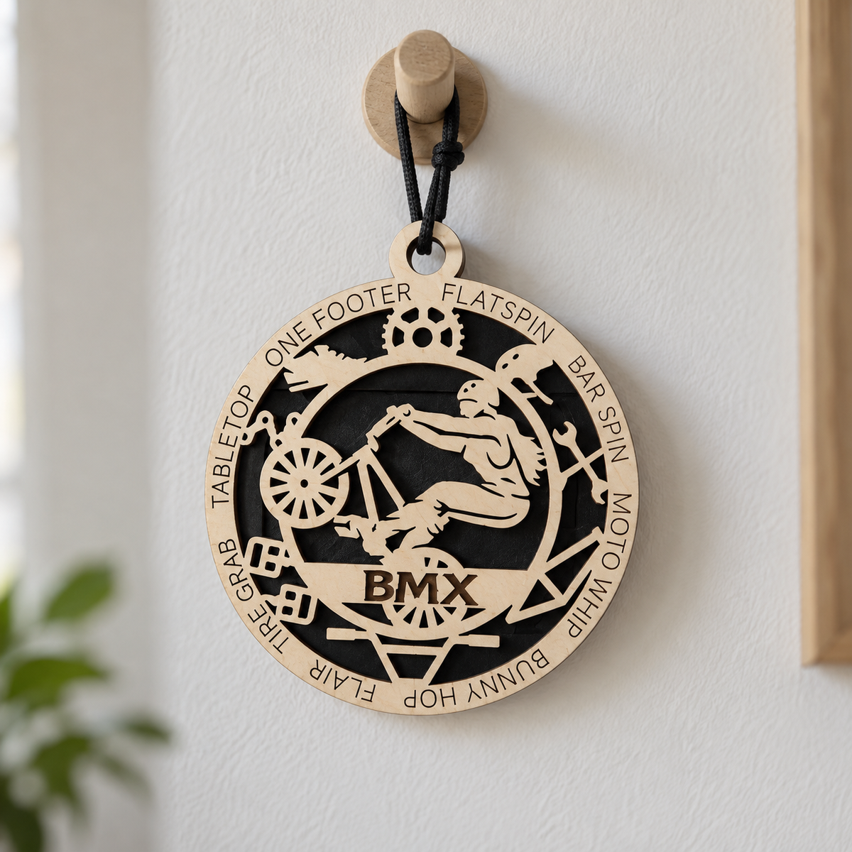 BMX Gift Card Holder | Personalized Wood Medallion | Handcrafted
