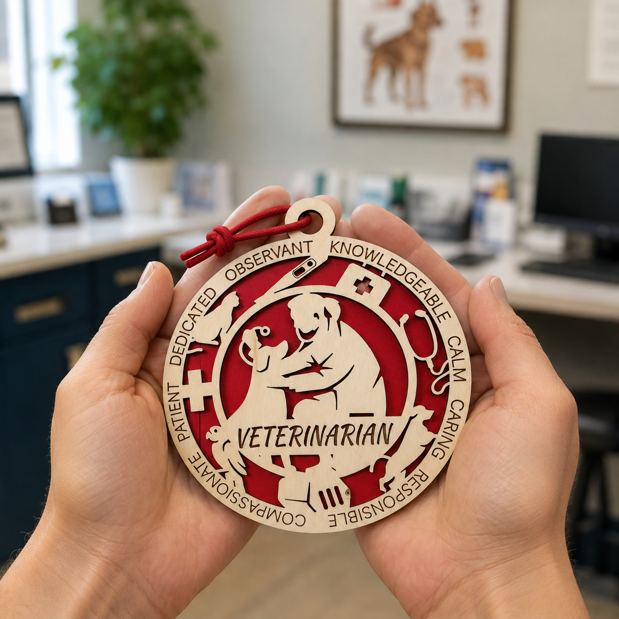 Personalized Veterinarian Gift Card Holder | Vet Gift | Handmade Wood