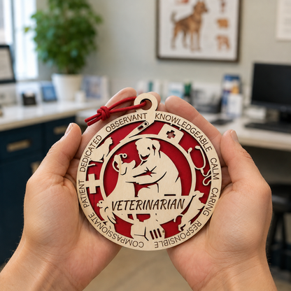 Personalized Veterinarian Gift Card Holder | Vet Gift | Handmade Wood