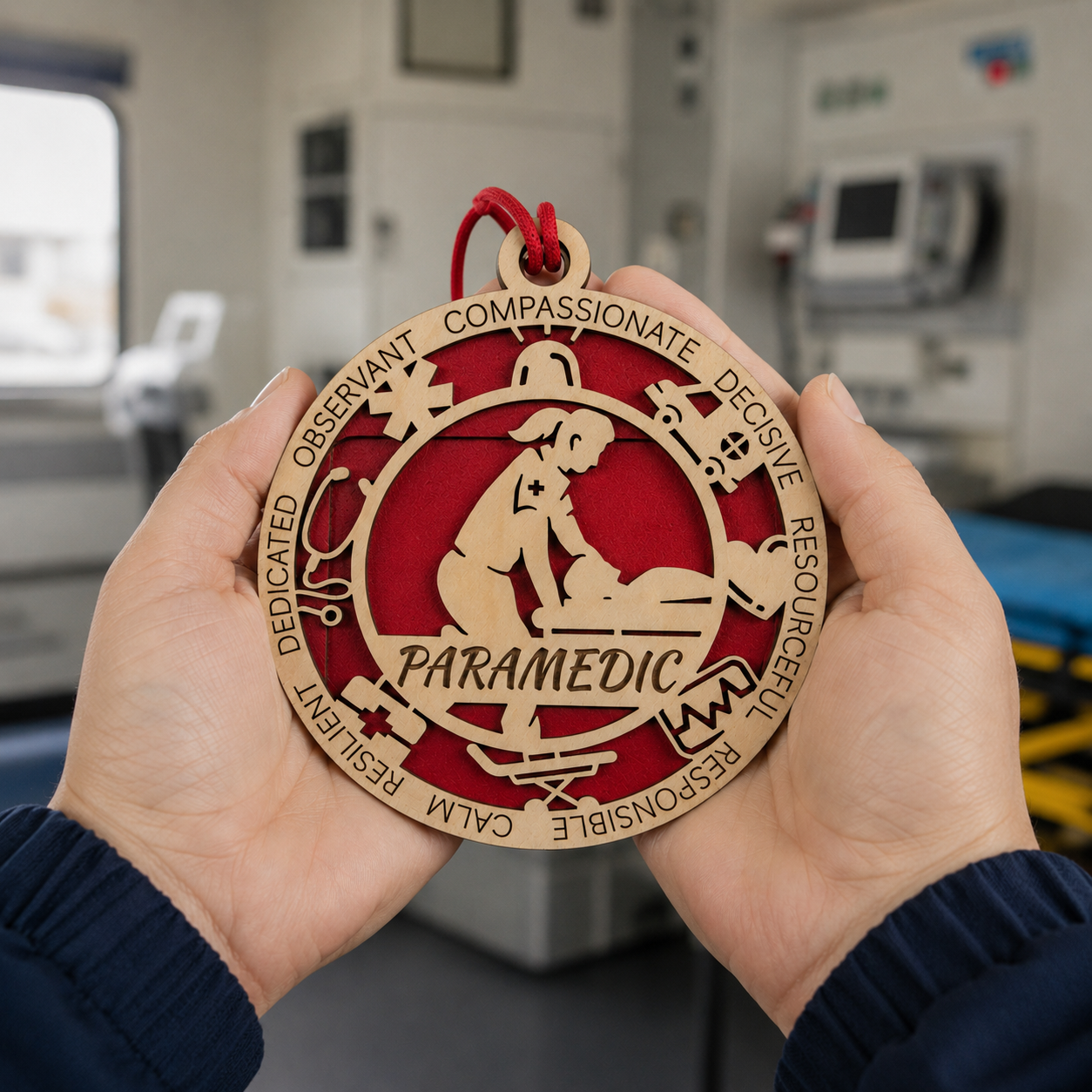 Personalized Paramedic Gift Card Holder | Paramedic Gift | Handmade Wood