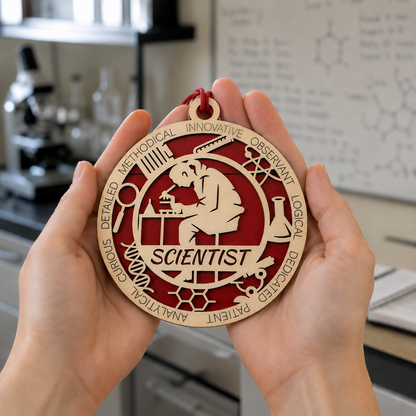 Scientist Gift Card Holder | Science Gift for Him or Her | Handmade Wood