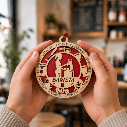 Barista Gift Card Holder | Coffee Lover Gift | Handmade Wood