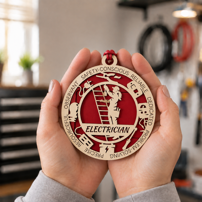 Personalized Electrician Gift Card Holder | Electrician Gift | Handmade Wood