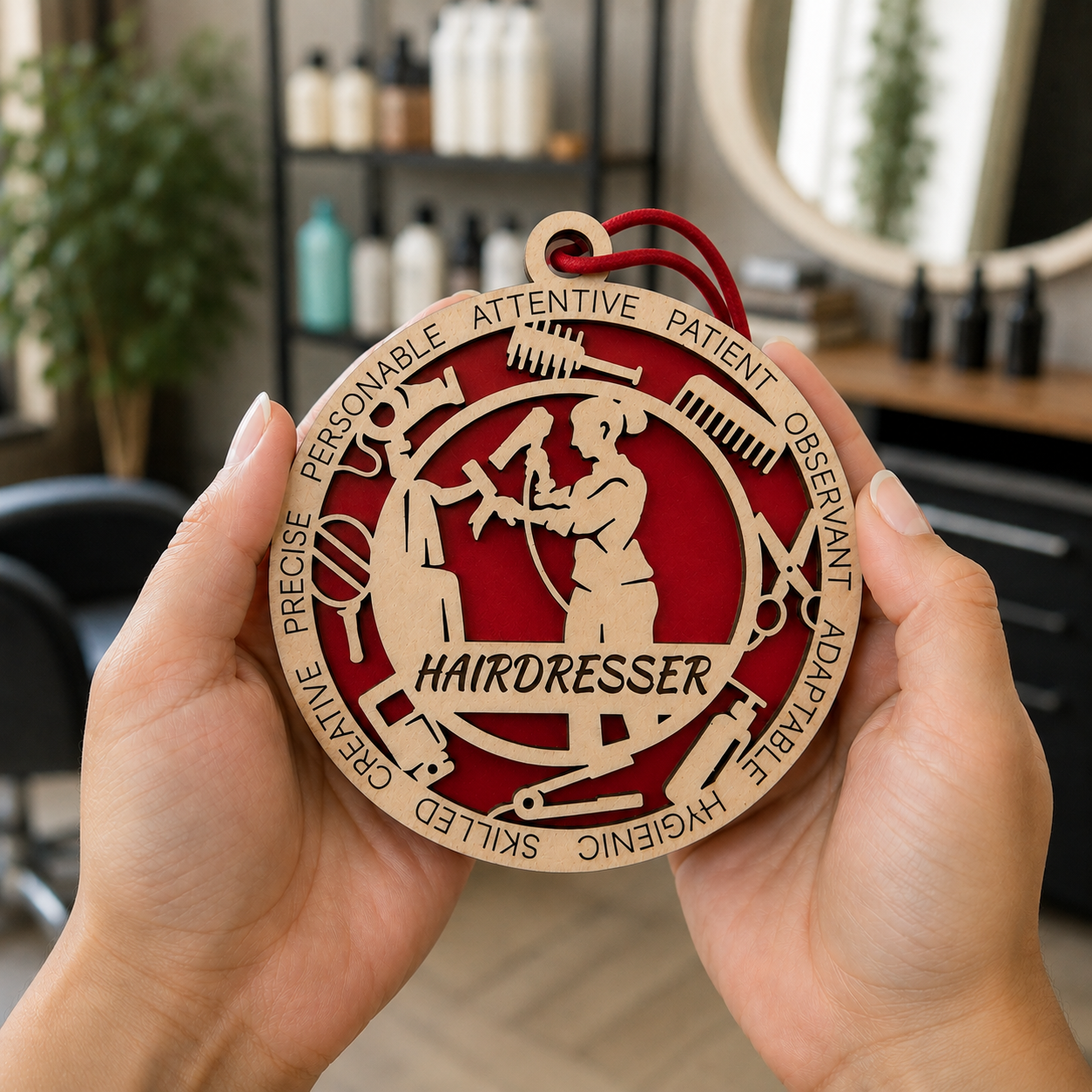Hairdresser Gift Card Holder | Hair Stylist Gift | Handmade Wood