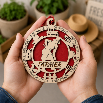 Farmer Gift Card Holder | Farming Gift for Him or Her | Handmade Wood