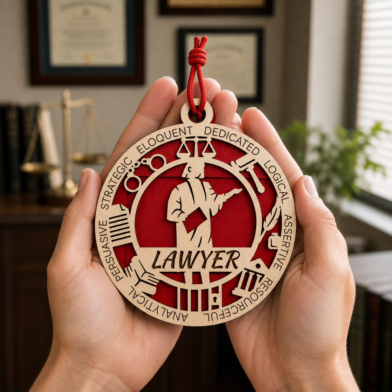 Lawyer Gift Card Holder | Attorney Gift for Him or Her | Handmade Wood