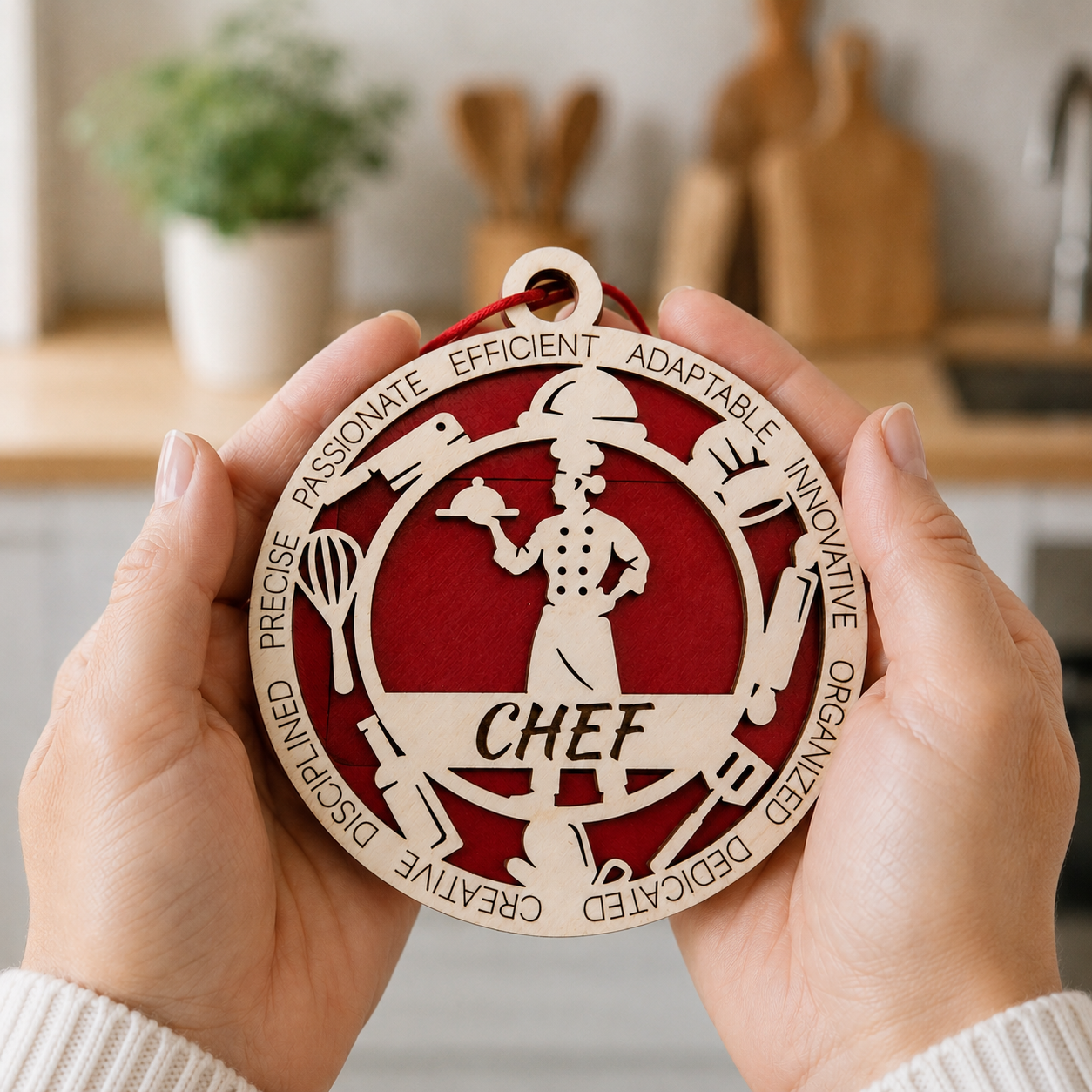 Chef Gift Card Holder | Culinary Gift for Him or Her | Handmade Wood
