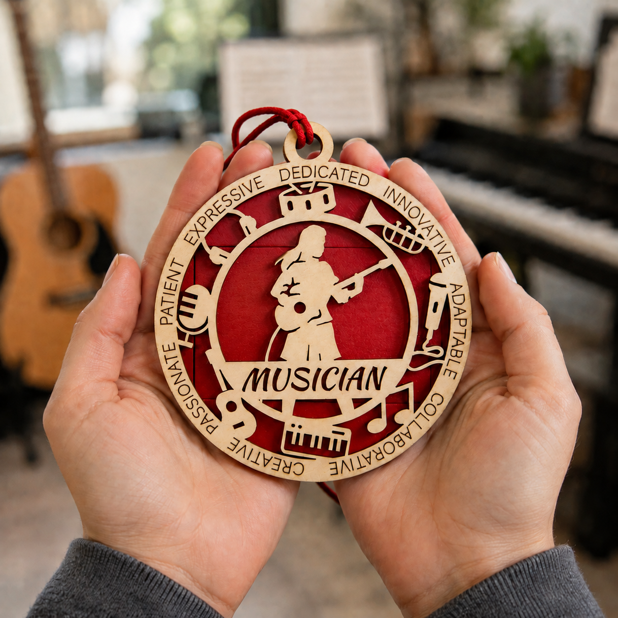 Musician Gift Card Holder | Music Lover Gift | Handmade Wood