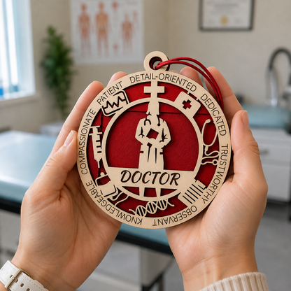 Personalized Doctor Gift Card Holder | Doctor Appreciation Gift | Handmade Wood